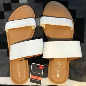 White Slide Sandals